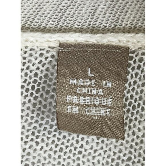 Anthropologie Sweater Women L Cream Boho Crochet Floral Hippie 80s Bridal Knit - Picture 3 of 12